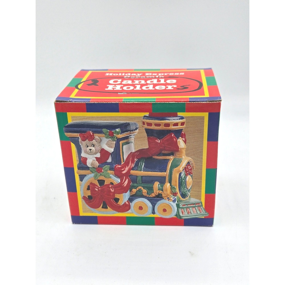Pair of Vintage Holiday Express‎ Train Candle Holders